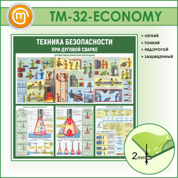 Стенд «Техника безопасности при дуговой сварке» (TM-32-ECONOMY)
