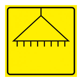 Тактильная пиктограмма «Душ», ДС25 (полистирол 3 мм, 150х150 мм)