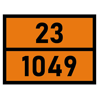 Табличка «Опасный груз 23-1049», Водород сжатый (пленка, 400х300 мм)