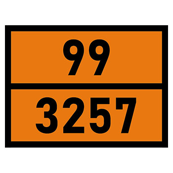 Табличка «Опасный груз 99-3257», Битум (светоотражающий металл, 400х300 мм)