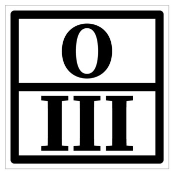 Знак отходов 3 класса опасности, III (металл, 300х300 мм)